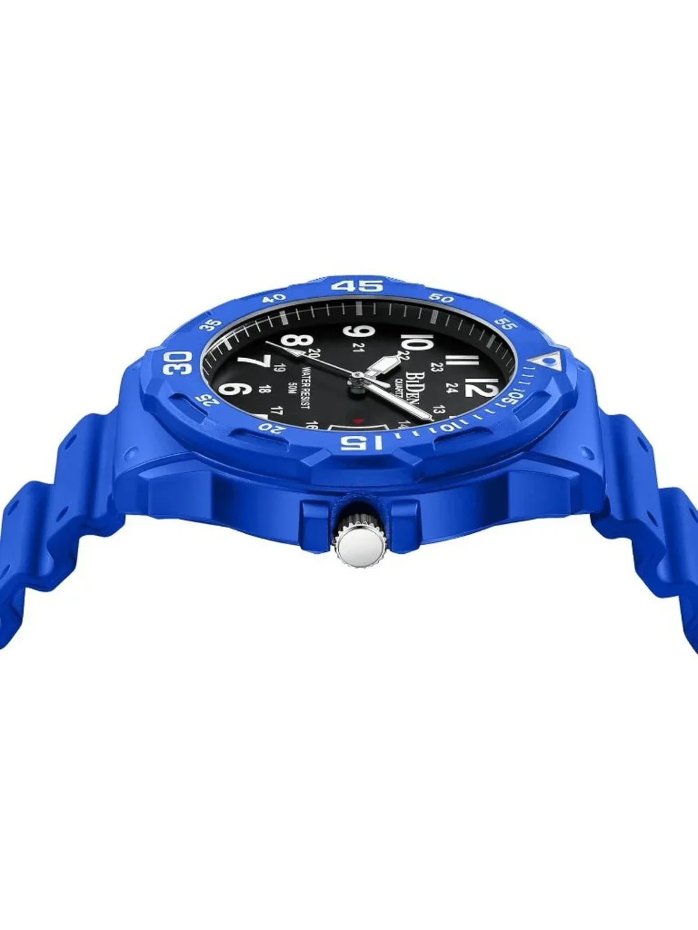 Men's Blue Buckle Crosshair Analog Quartz Waterproof Luminous Wrist Round Watch